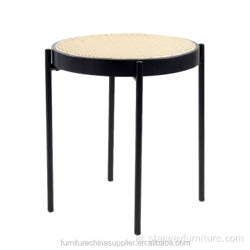 현대 나무 지팡이 사이드 테이블 등나무 커피 테이블